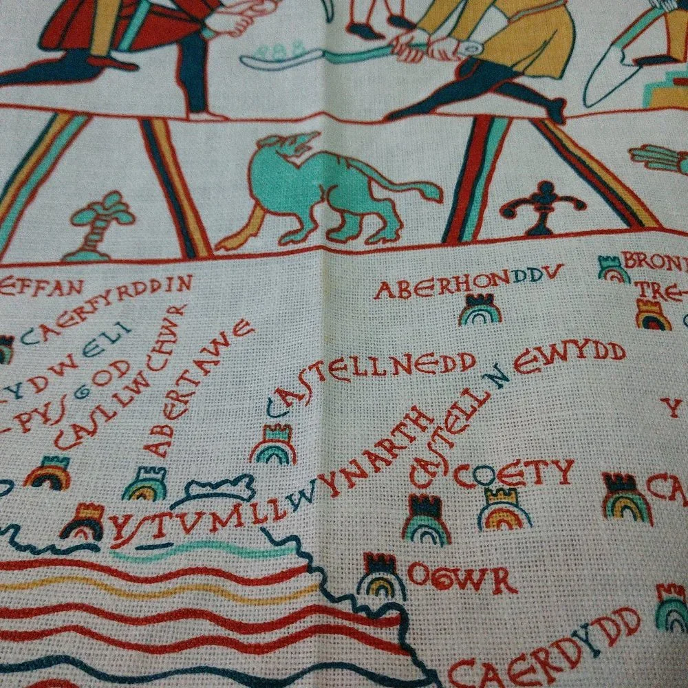 Norman Castles South Wale Linen Cotton Tea Towel England